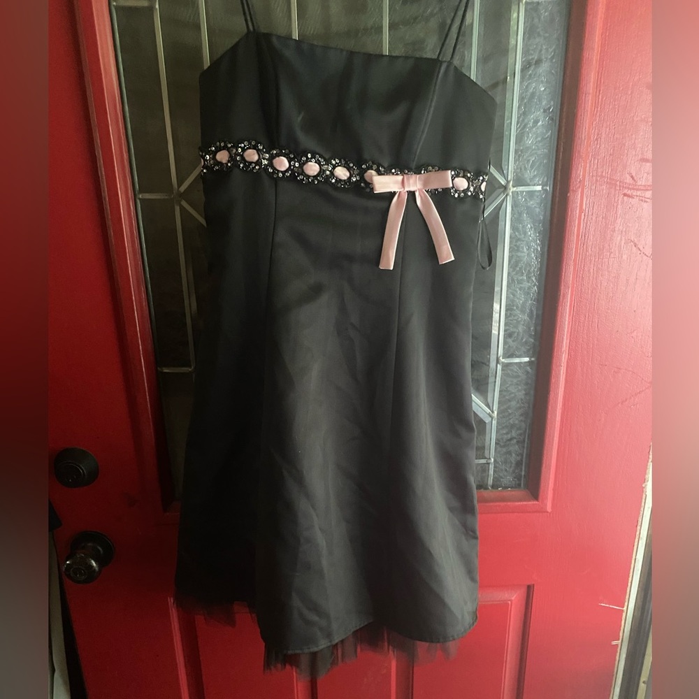 Black and pink dress